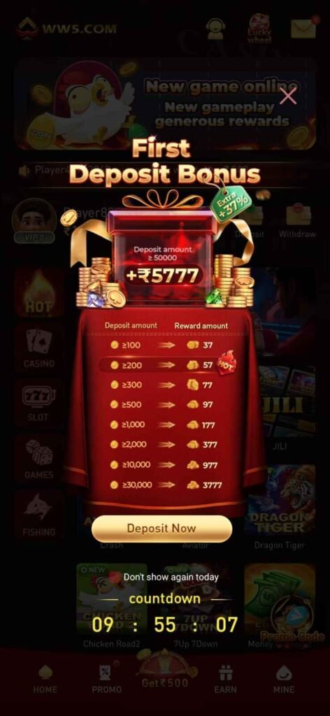 WW5 App Real Cash Game India, fastest earning app 2025, mobile money game, instant withdrawal.