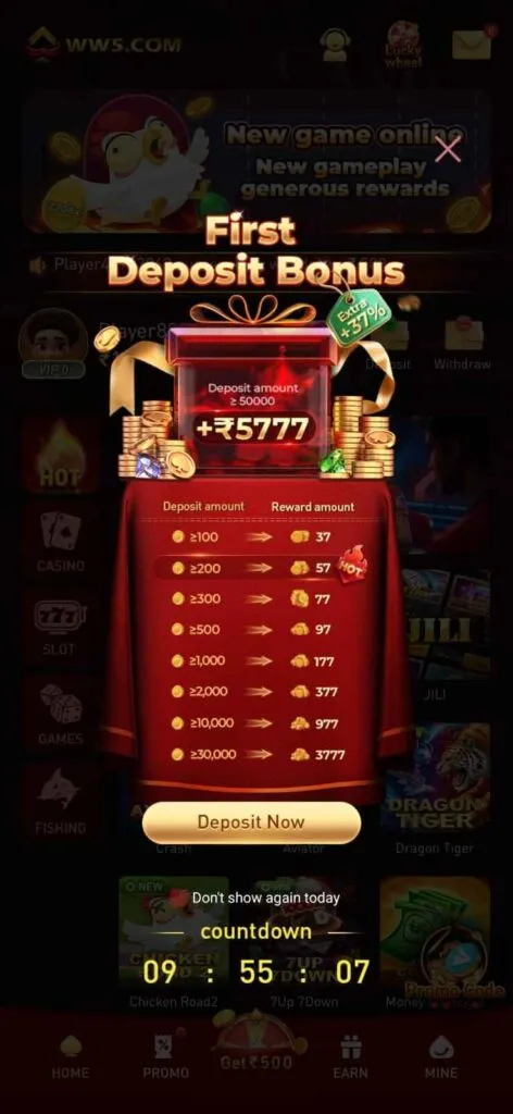 WW5 App Real Cash Game India, fastest earning app 2025, mobile money game, instant withdrawal.